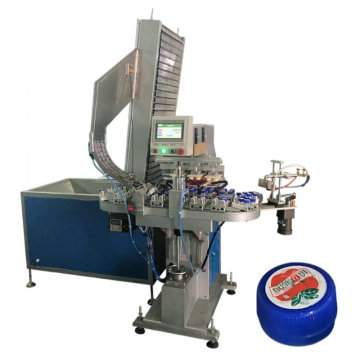 Автоматическая машина для тампонной печати пластиковых колпачков