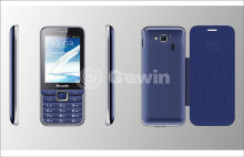 Blue Pixel Mobile Phone , Four Frequency Slim Bar Mobile
