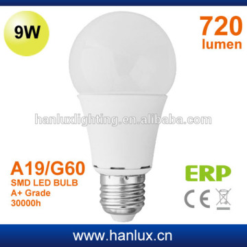 8W 640lm E27 30000h CE ROHS ERP LED bulb