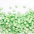 Kawaii novela de arcilla polimérica suave rebanada redonda de cuentas verde 6mm 500 g / lote diseño bonito para decoración de uñas o hacer limo rellenos DIY