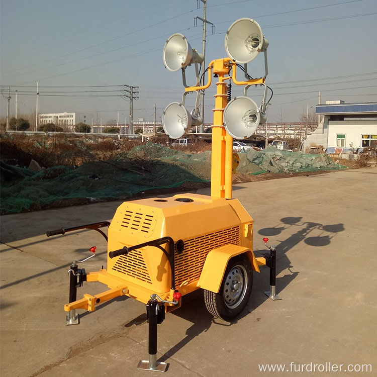 5 sections elevating 4*1000W 360degree 7M Trailer Mobile Light Tower FZMTC-1000B