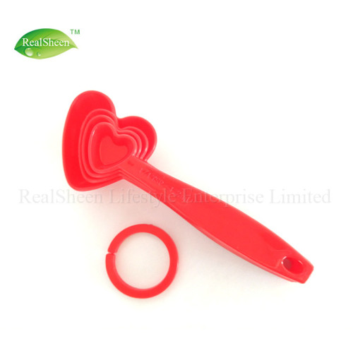 4 Piece Heart Shaped Measuring Spoons Set