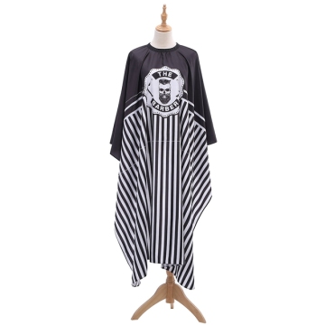 Customized Strip Barber Gown and Waterproof Hairdressing Cape with Stripes by Vinnie White