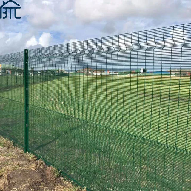 Green Color 2.1m Anti Climb Mesh Clear View Security Fence.