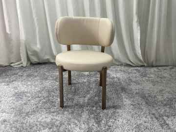 Nordic Minimalist Modern Designs White Leather Dining Chairs