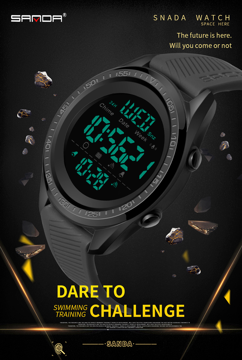 SANDA 6013 Digital Watches Men Luxury Brand LED Display Wristwatch Sports Military Waterproof Watch Clock Relogio Masculino