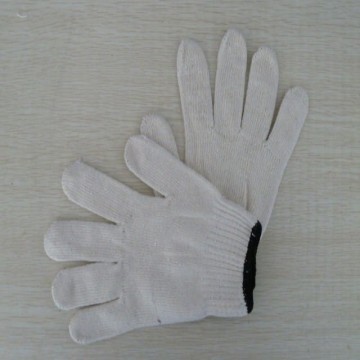string knitted work glove white