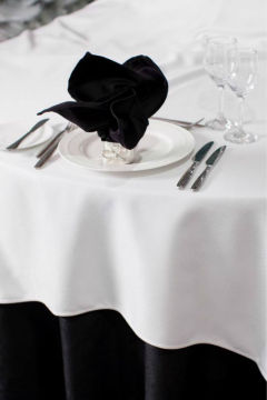 Blue Table Cloth and white napkin