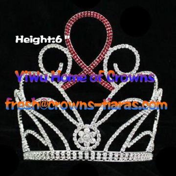 6inch Red Ribbon Crystal Pageant Crowns