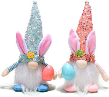 Plush Bunny Rabbit - Easter Bunny Stuffed Animal with High Hat and Night Light