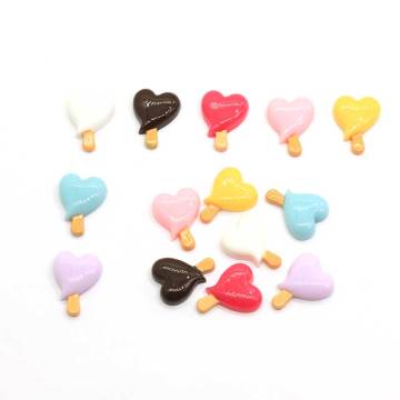 Heart Popsicle Resin Flatback Cabochon For Craft Decoration Scrapbook DIY Accessories