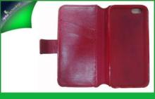 Red Flip Apple Iphone Leather Cases Wallet Style For Iphone