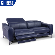MANWAH CHEERS Leather Sofa Loveseat Recliner Set: Electric Double Recliner Furniture