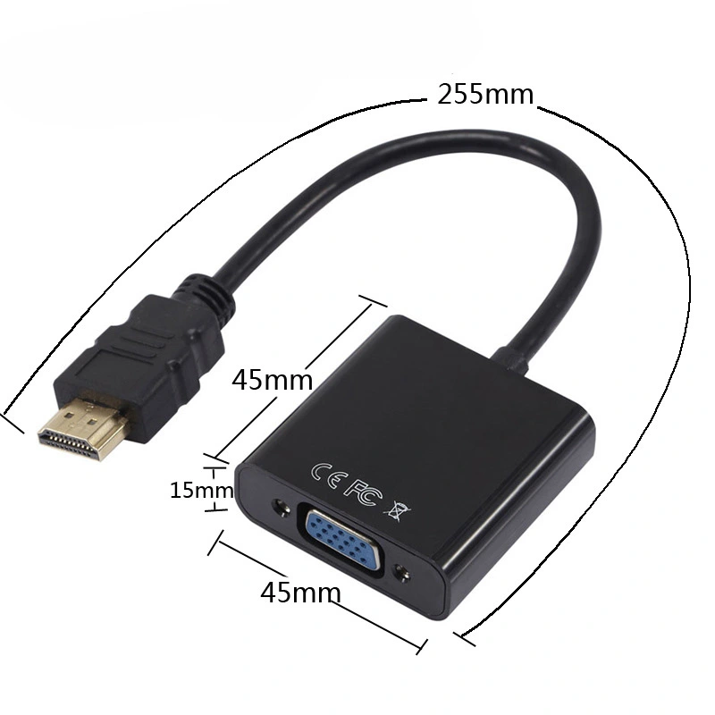 1080P Digital HDMI to VGA Line Adapter Male to Famale Converter for PC Laptop Tablet