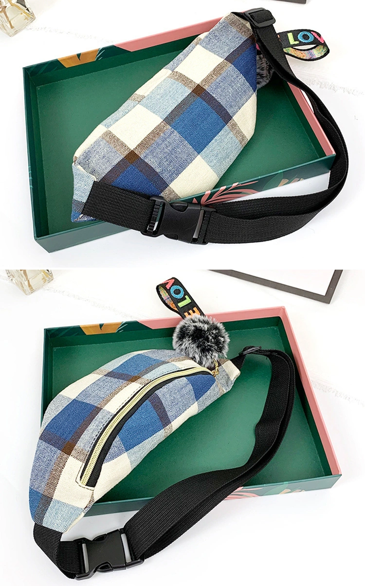 2021 Latest Plaid Lightweight Canvas Material Fashion Designer Travel Belt Bumbag Crossbody Chest Bags Fanny Pack Unisex Travel Waist Bag