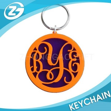 Soft PVC Silicone Monogram Key Chain Ring