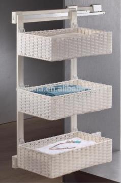 Wardrobe 3-layer storage rattan storage basket with soft close