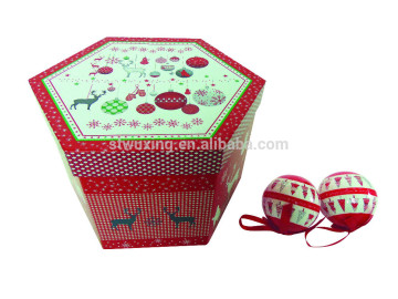 large hexagon paper decoration Christmas gift box with lid