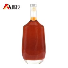 Clear Glass Liquor Bottle with Polymer Rubber - 750ml/75cl Whiskey & Wine Bottle