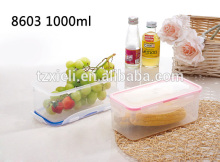 food-grade PP eco-friendly plastic household lock fresh box rectangle food container 1000ml 8603