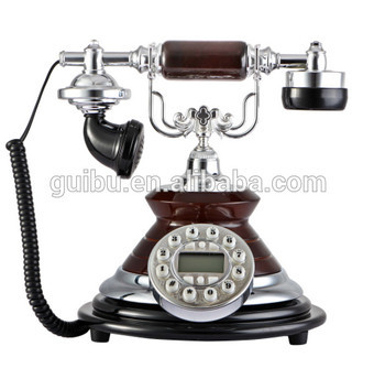 brown polyresin handset antique telephone for gift factory