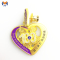 Decoratie Gold Heart Diamond Badge