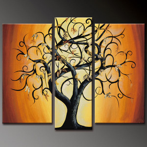 Hand Painted Tree Oil Paintings on Canvas