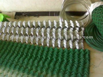 PVC chain link fence/poly vinyl coated wire mesh