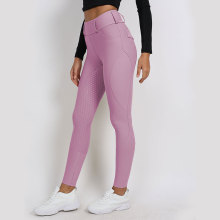 Mulheres rosa premium montando calças equestres de legging