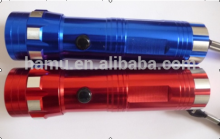 red and blue aluminum flashlights