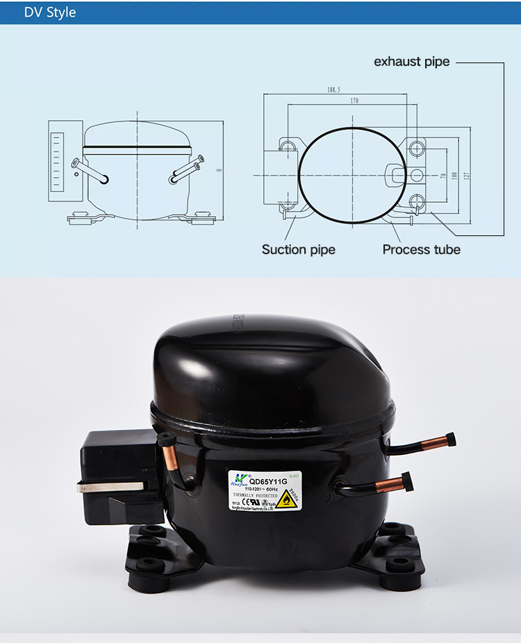 Best Quality R600a 1/9hp Motor Refrigerator Compressor