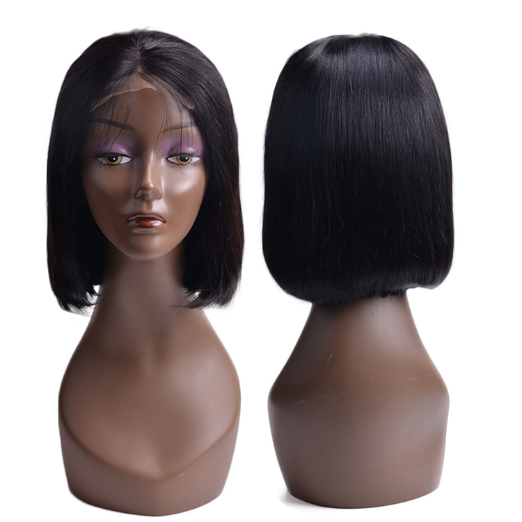 Wholesale Price Natural Color Human Hair Virgin Brazilian Cuticle Aligned Hair Lace Front Bob Brazilian Wigs  Extensions