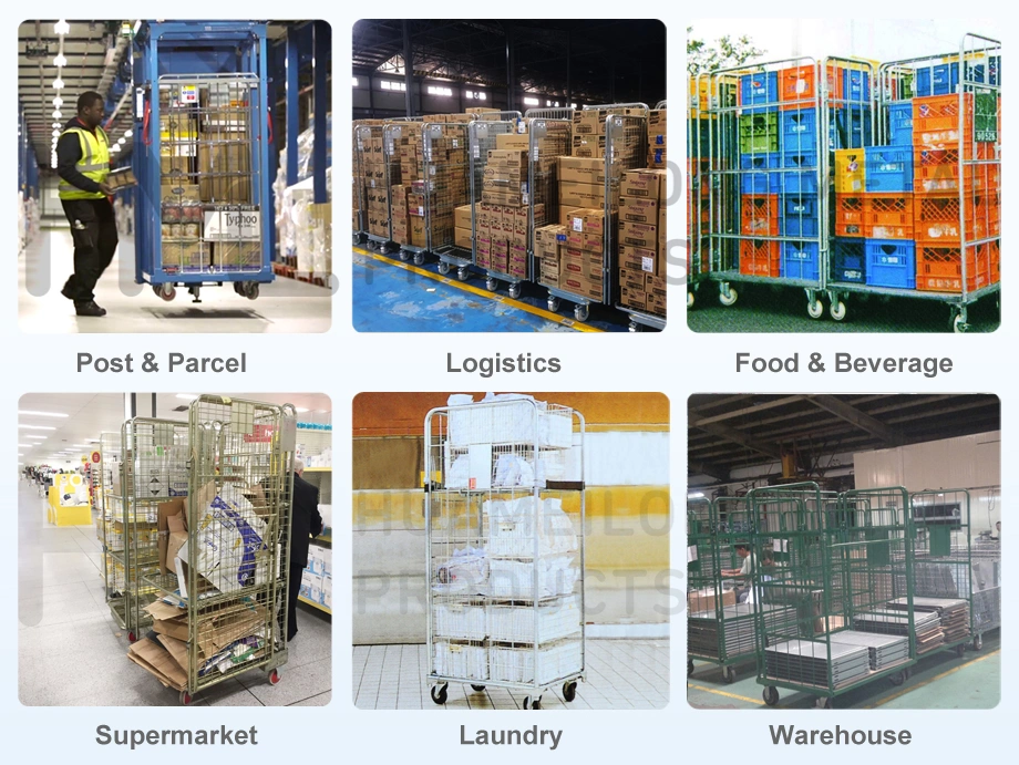 Customized Logistic Collapsible Wire Mesh Roll Cage for Express Delivery