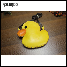 Popular small leather phone case wallet purses yellow duck design 2016