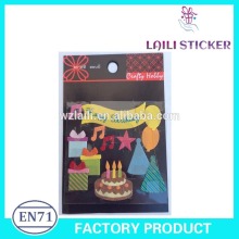 cute die cut sticker for scrapbooking,birthday cake design sticker