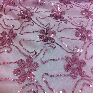 Fashion stage decoration mesh with specializing in six flower beads sequins