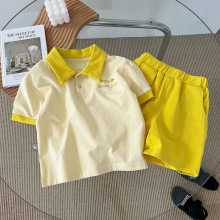 Vestuário infantil de verão camisa pólo de mangas curtas