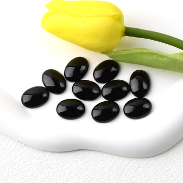 Black Onyx Smooth Oval Calibrated Cabochon Loose Gemstones