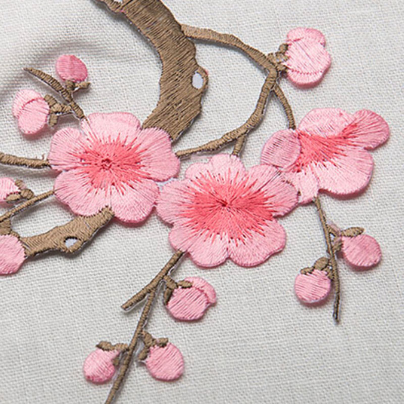 Embroidered Plum Blossom Flower Patches