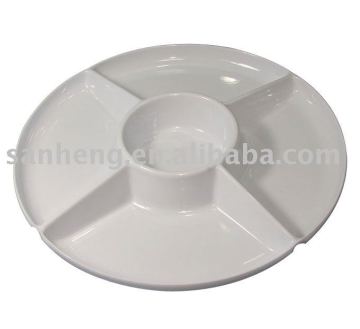 melamine five divided plate