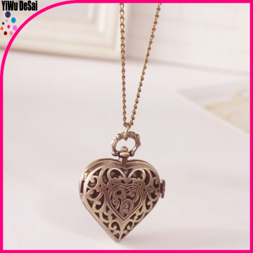 Retro necklace watch wholesale heart pocket watch