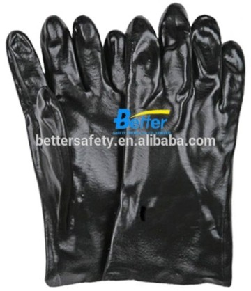 Extra Long Cotton Lined Black PVC Rubber Fully Dipped Garden Glove