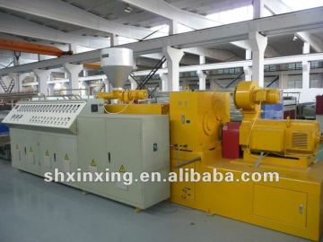 Conical twin screw PVC twin pipe extrusion production line