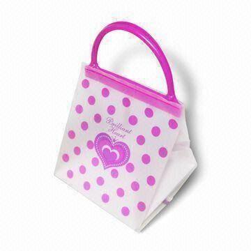 HDPE Gift Bag with Printing on Two Sides and Colorful Handle