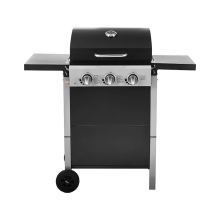 Moveable Outdoor Kitchen Trolley with 3 Burner Natural Gas BBQ Grill for Picnic and Barbecue
