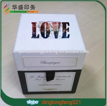 Professional custom logo cardboard candle gift packaging box with gold stamping