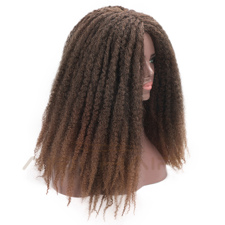 Aisi Hair Afro Kinky Curly Braiding Hair Wigs Dreadlock Braids Wigs Brown Marley Braiding Wigs for Black Women