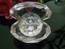Charming Clear Crystal Glass Shell with Diamond For Wedding Gift