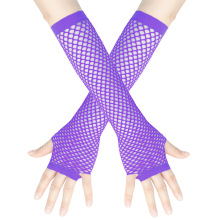 Punk Rock Fishnet Gloves - 1Pair Women's Long Mesh Gloves for Party and Club
