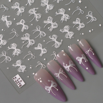 5D Relief Lace Japanese Shell Nail Stickers - Self Adhesive Decals